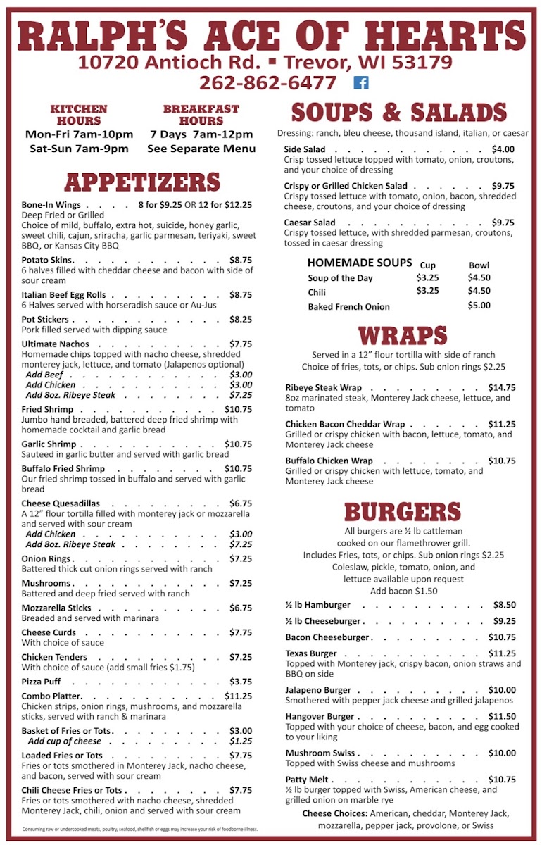 Ralph's Ace of Hearts Menu - Image 3