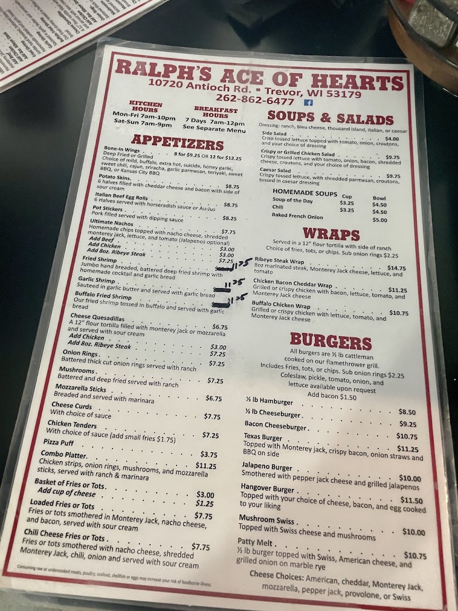 Ralph's Ace of Hearts Menu - Image 6